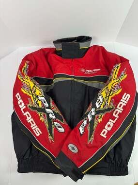 Pure Polaris Pro-X Racing Snowmobile Jacket Red Black Vintage Men's XL